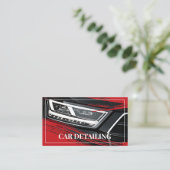 Cooler Red Car Service Detaillierte Fotovorlage Visitenkarte (Stehend Vorderseite)