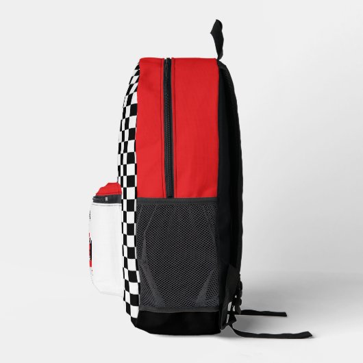 Cooler Red Racing Car Boy Bedruckter Rucksack (Rechts)