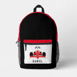 Cooler Red Racing Car Boy Bedruckter Rucksack