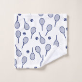 Cooler Red Retro Racquets Pattern Tennisspieler Badhandtuch Set (Waschlappen)