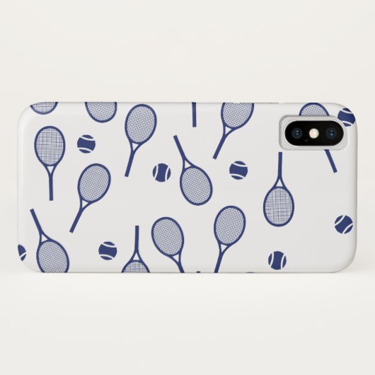Cooler Red Retro Racquets Pattern Tennisspieler Case-Mate iPhone Hülle (Rückseite (Horizontal))