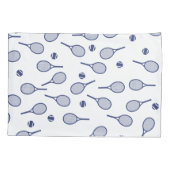 Cooler Red Retro Racquets Pattern Tennisspieler Kissenbezug (Rückseite)