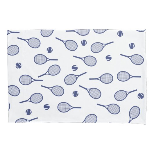 Cooler Red Retro Racquets Pattern Tennisspieler Kissenbezug (Vorderseite)