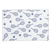 Cooler Red Retro Racquets Pattern Tennisspieler Kissenbezug (Vorderseite-Rechts)