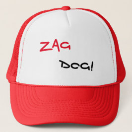 Cooler Red Zag Dog Hat Truckerkappe