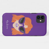 Cooler Redhead mit Brille Lila Individuelle Name Case-Mate iPhone Hülle (Rückseite (Horizontal))