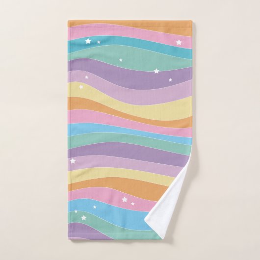 Cooler Regenbogen, Sterne Badhandtuch Set (Handtuch)