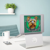 Cooler reinrassiger Hund Aufkleber (Laptop auf Schreibtisch)