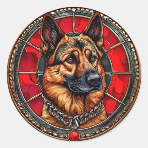 Cooler reinrassiger Hund Runder Aufkleber