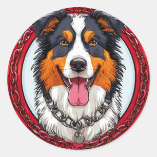 Cooler reinrassiger Hund Runder Aufkleber
