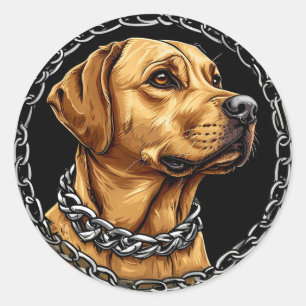 Cooler reinrassiger Hund Runder Aufkleber