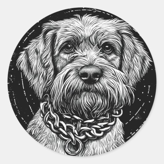 Cooler reinrassiger Hund Runder Aufkleber (Vorderseite)