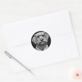 Cooler reinrassiger Hund Runder Aufkleber (Umschlag)