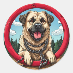 Cooler reinrassiger Hund Runder Aufkleber