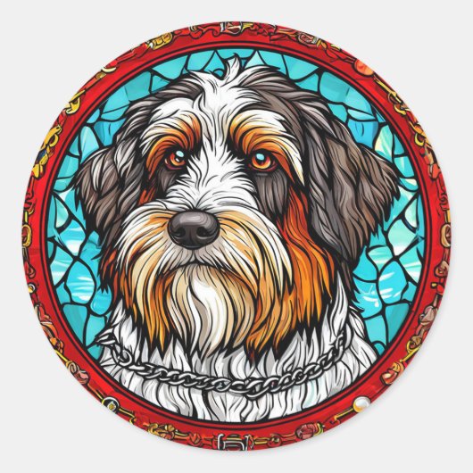 Cooler reinrassiger Hund Runder Aufkleber (Vorderseite)