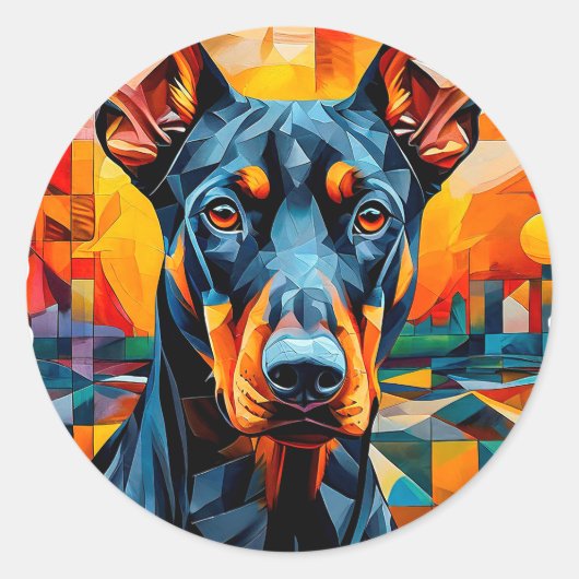 Cooler reinrassiger Hund Runder Aufkleber (Vorderseite)