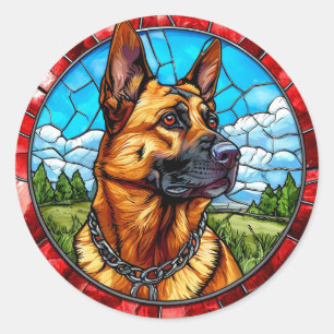 Cooler reinrassiger Hund Runder Aufkleber
