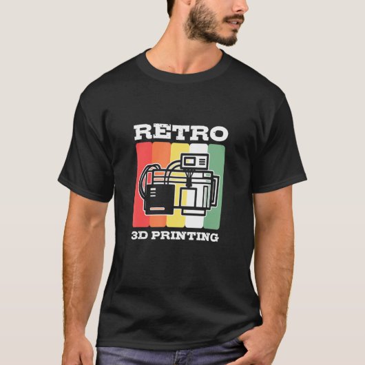 Cooler Retro-3D-Druckknopf T-Shirt (Vorderseite)