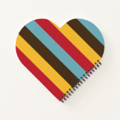 Cooler Retro-70er Streifen Blau braun Notizblock (Rückseite)