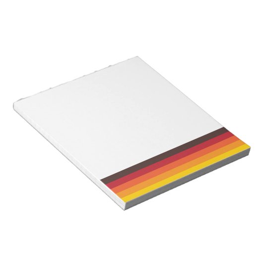Cooler Retro-70er Streifen Orange Yellow Notepad Notizblock (angewinkelt)