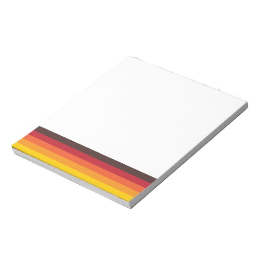 Cooler Retro-70er Streifen Orange Yellow Notepad Notizblock (Rotiert)