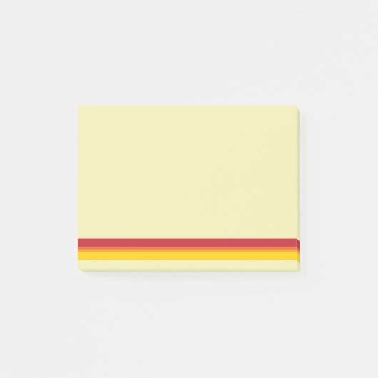 Cooler Retro-70er Streifen Orange Yellow Red Post-it Klebezettel (Vorderseite)