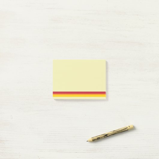 Cooler Retro-70er Streifen Orange Yellow Red Post-it Klebezettel (Auf Schreibtisch)