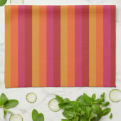 Cooler Retro 70er Stripes orange Rot-Rosa-Gold Geschirrtuch (Gefaltet)