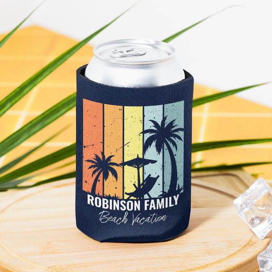 Cooler Retro Beach Urlaub Custom Navy Blue Dosenkühler