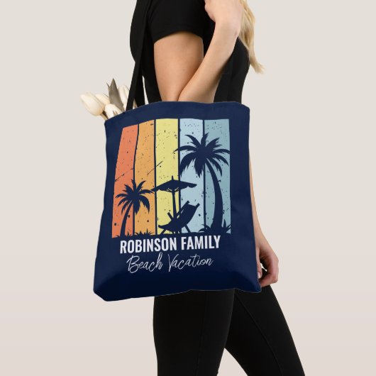 Cooler Retro Beach Urlaub Custom Navy Blue Tasche (Von Nahem)