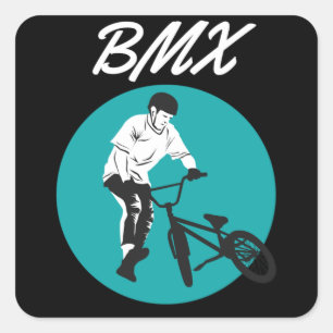 Cooler Retro BMX Stil Quadratischer Aufkleber