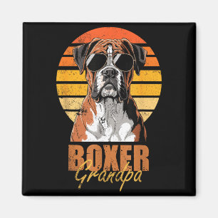Cooler Retro-Boxer-Opa Lustiger Vintage-Hundefreun Magnet