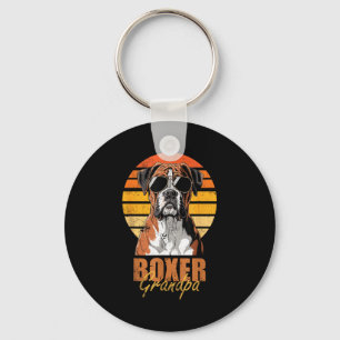 Cooler Retro-Boxer-Opa Lustiger Vintage-Hundefreun Schlüsselanhänger