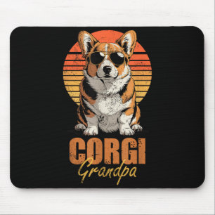 Cooler Retro-Corgi-Opa Lustiger Vintage-Hundefan Mousepad