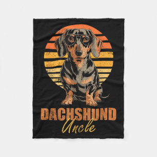 Cooler Retro-Dackel-Onkel Lustiger Vintage-Hundefr Fleecedecke