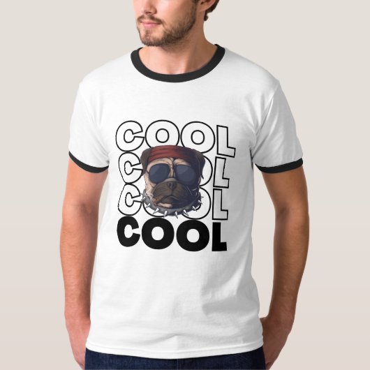 Cooler Retro Dog Ringer T - Shirt 🐶 | Freefit Läs (Vorderseite)