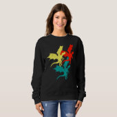 Cooler Retro Dragon Flame Speaking Mythical Cr Sweatshirt (Vorne ganz)