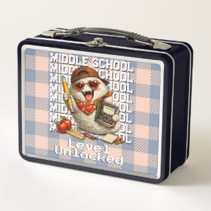 Cooler Retro-Geist Lustiger Rückkehr zur Schule  Metall Brotdose