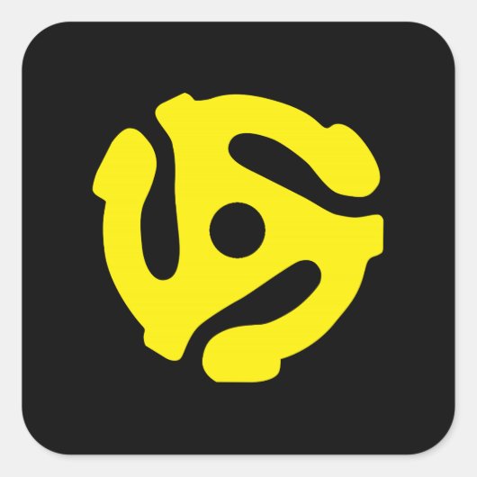 COOLER Retro-Gelb-45-DistanzdJ Quadratischer Aufkleber (Vorderseite)