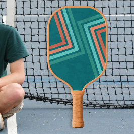 Cooler Retro-grüner Orange-Streifen Pickleball Schläger
