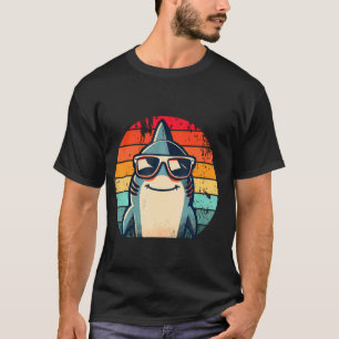 Cooler Retro-Hai in Sonnenbrille 70er 80er 90s Fun T-Shirt