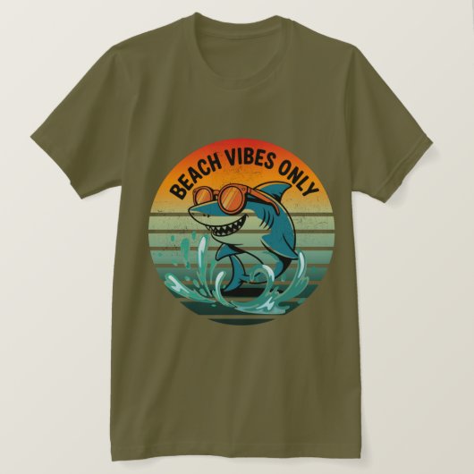 Cooler Retro-Hai mit Sonnenbrille - Beach Vibes nu T-Shirt (Design vorne)