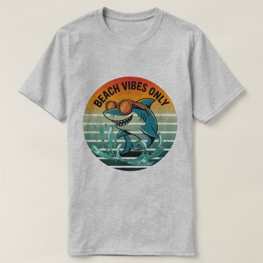 Cooler Retro-Hai mit Sonnenbrille - Beach Vibes nu T-Shirt (Design vorne)