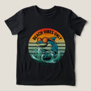 Cooler Retro-Hai mit Sonnenbrille - Beach Vibes nu Tri-Blend Shirt