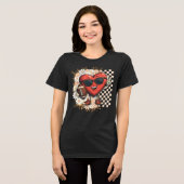 Cooler Retro-Herzspieltag Tri-Blend Shirt (Vorderseite voll)