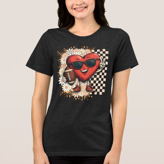 Cooler Retro-Herzspieltag Tri-Blend Shirt (Vorderseite)