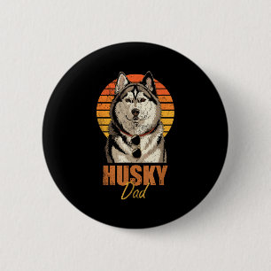 Cooler Retro Husky-Vater Lustig Vintage Hunde Lieb Button