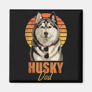 Cooler Retro Husky-Vater Lustig Vintage Hunde Lieb Magnet