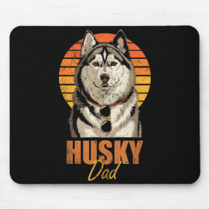 Cooler Retro Husky-Vater Lustig Vintage Hunde Lieb Mousepad