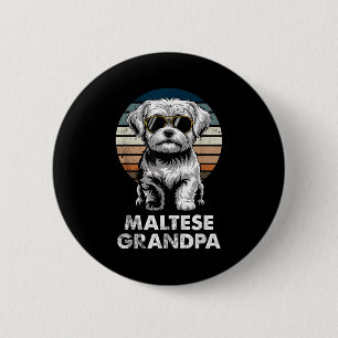 Cooler Retro-Maltese-Opa Lustiger Vintage-Hundebes Button